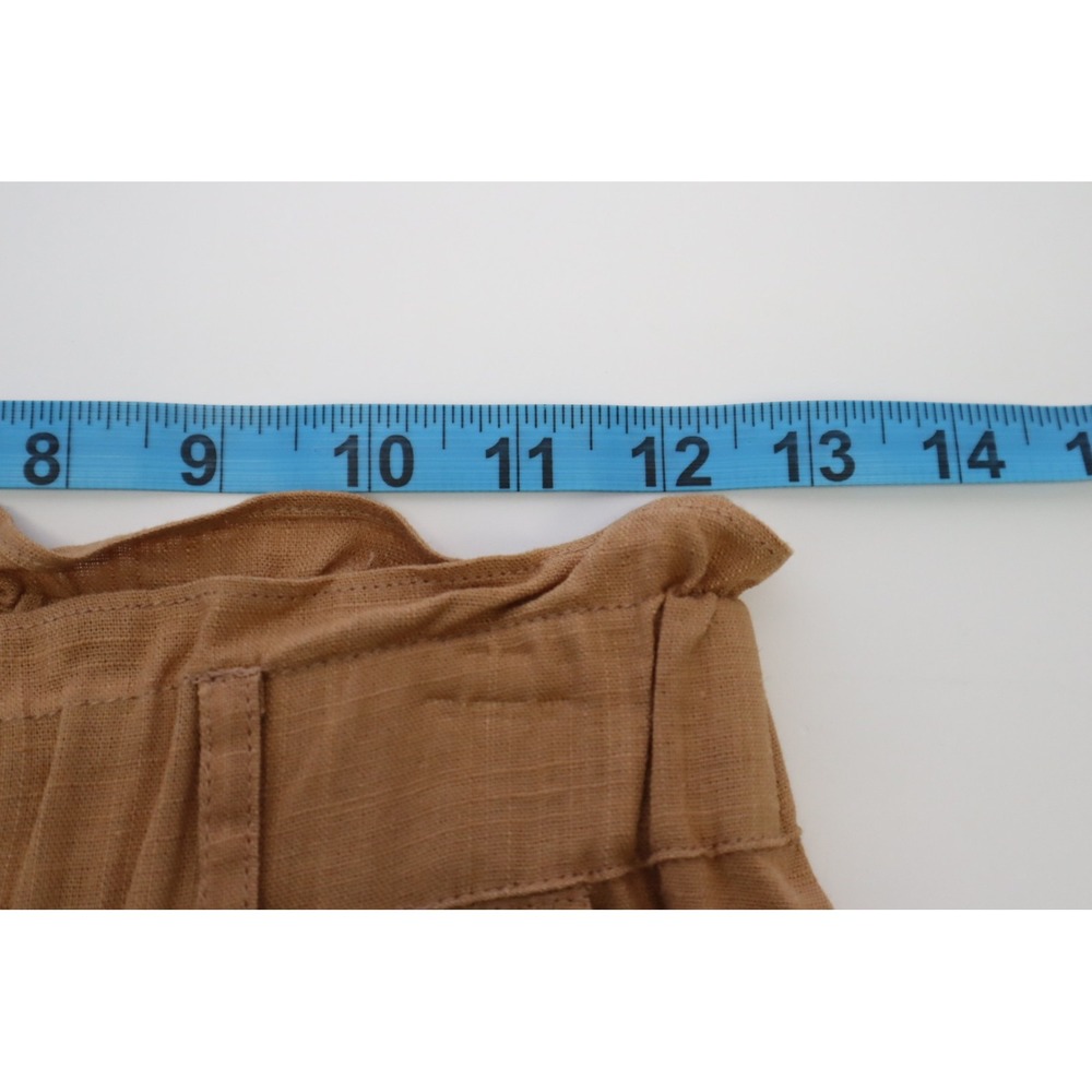 New In Women's Straight Leg Linen Blend Paper Bag Pants Size S - Picture 4 of 7